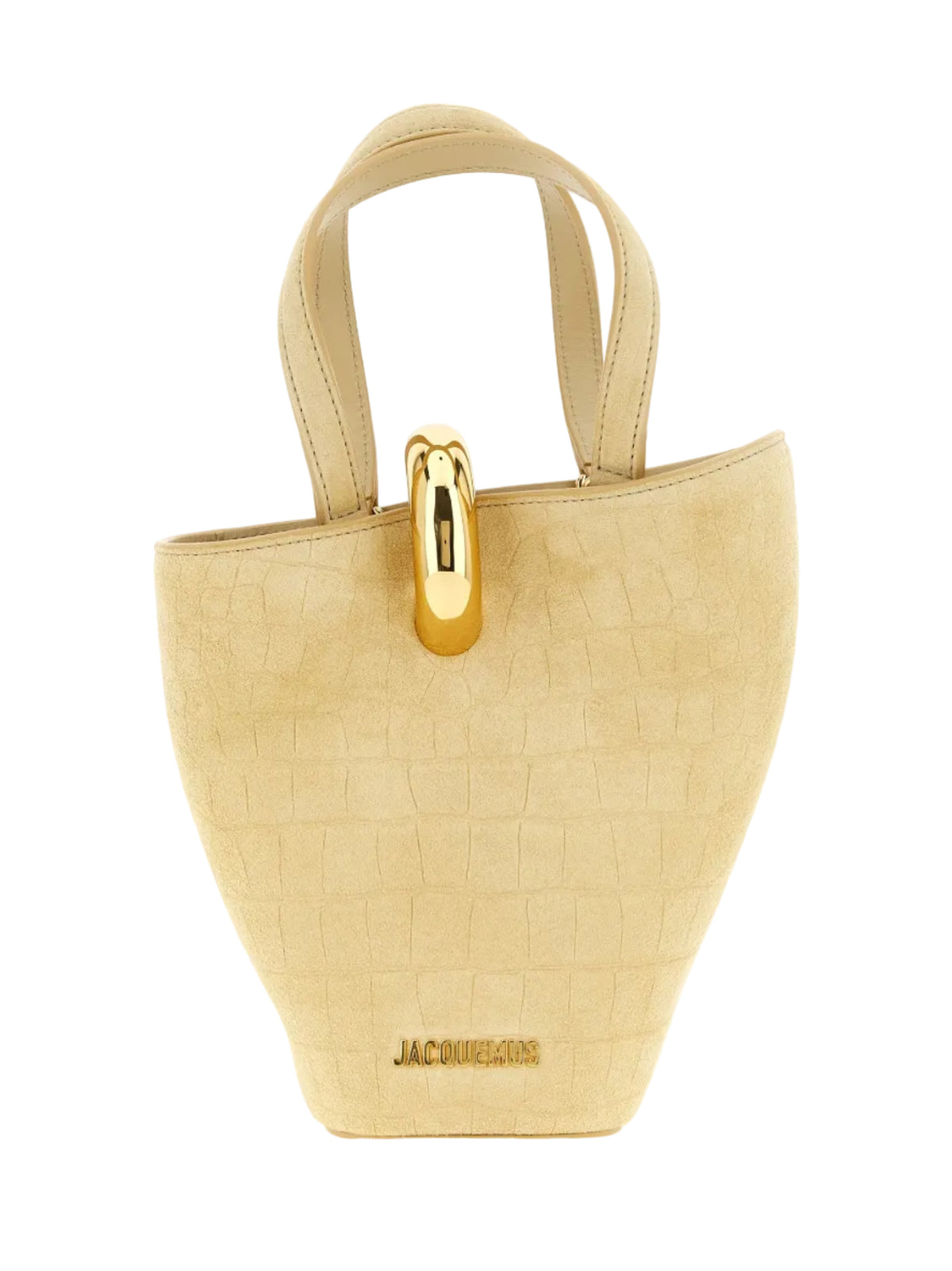 Borsa Le Petit Bambola di Jacquemus in pelle stampa coccodrillo color beige