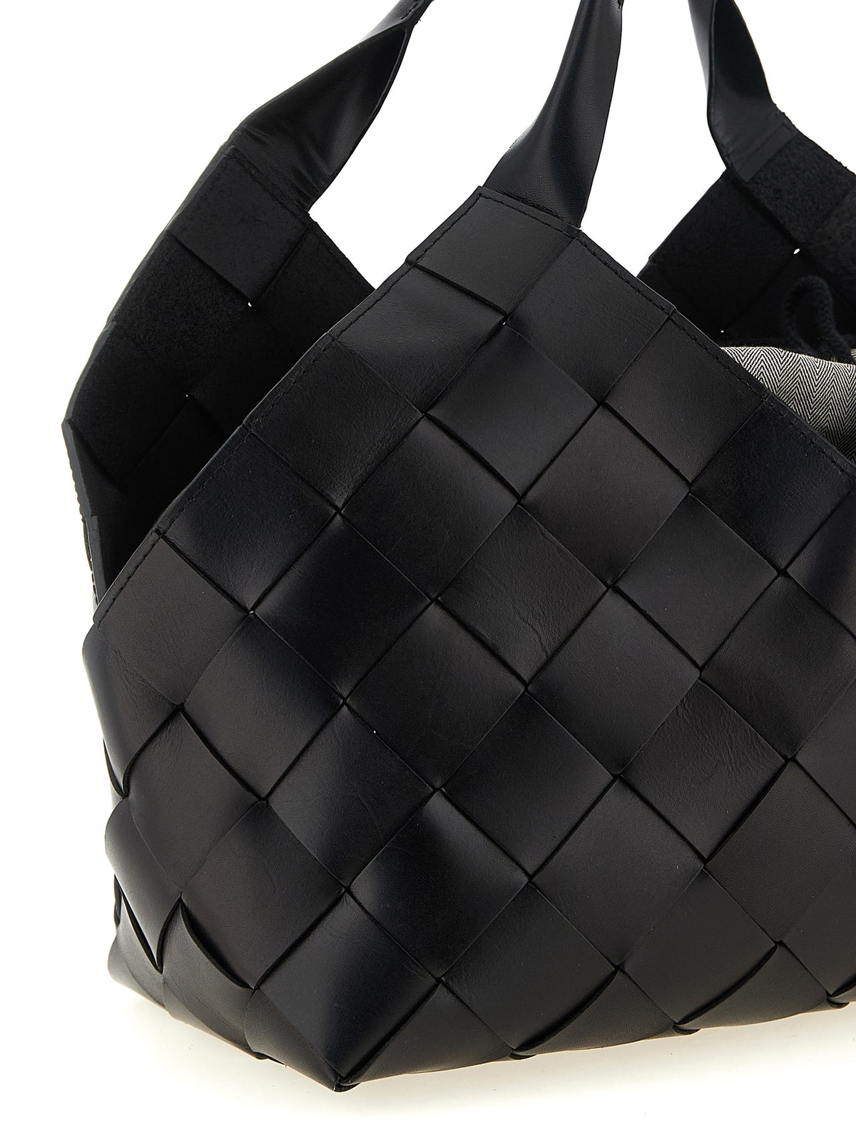 Borsa a spalla Dragon Diffusion Castello in pelle intrecciata nera
