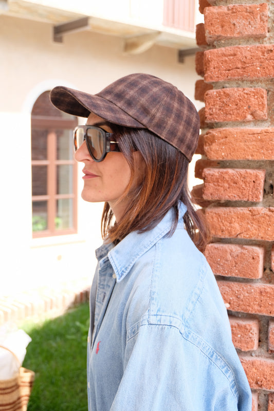 Vittorio — Checked Wool Baseball Cap