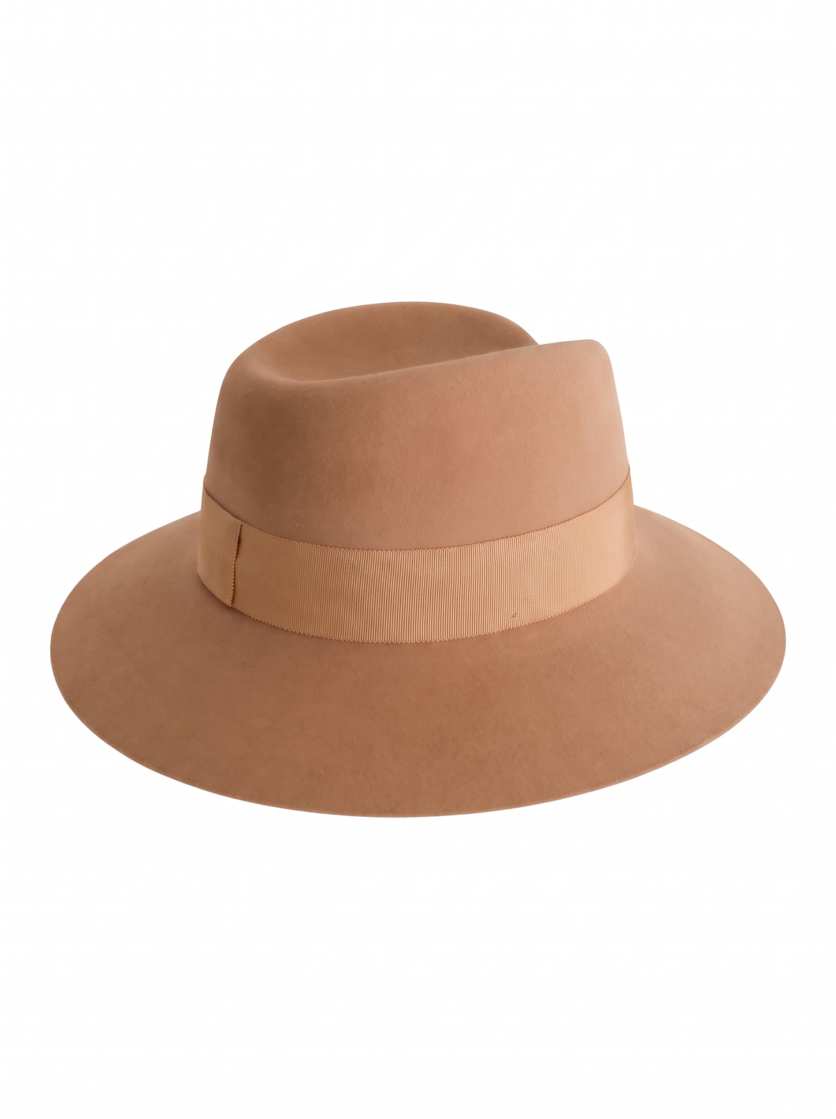 Virna — Pălărie Fedora Sculpturală Camel